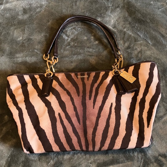 Coach Handbags - Coach Zebra Print Tote Bag
